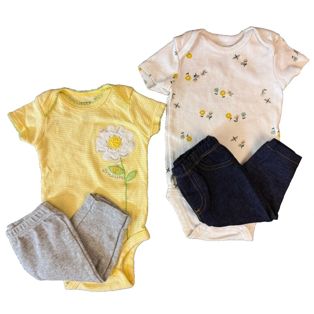 Carter's Baby Outfits Girl 3 Months Clothes Shirts Bodysuits Leggings Lot Spring